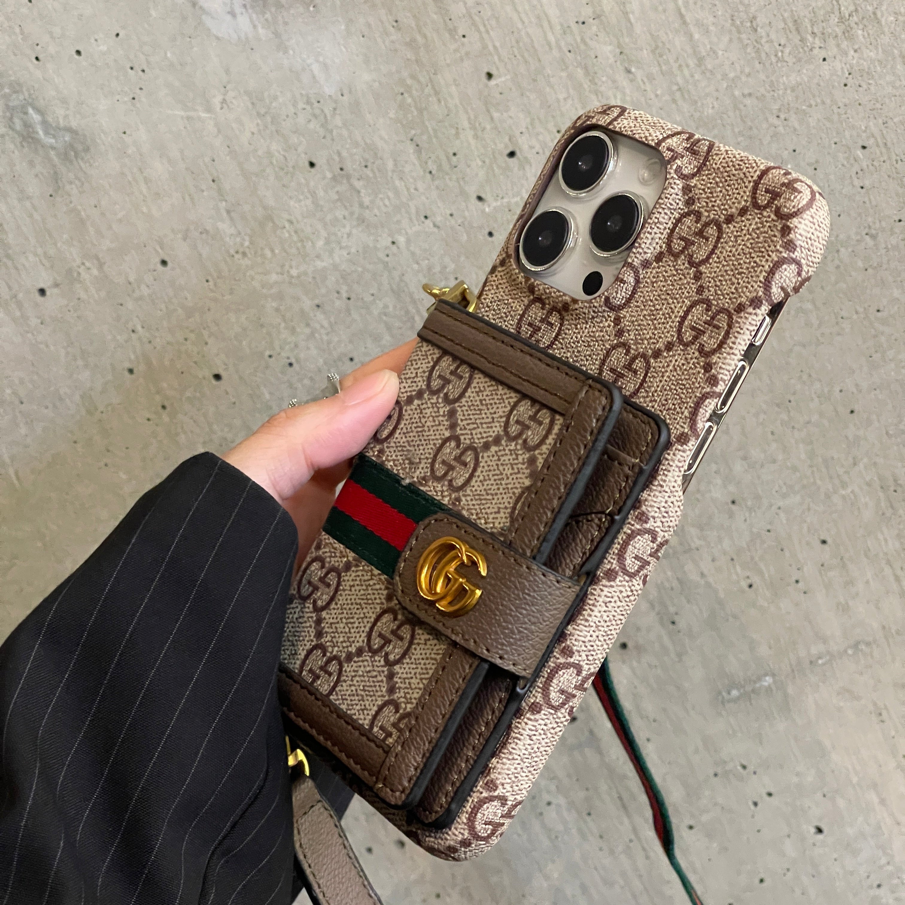 Ophidia Leather Wallet Crossbody iPhone Case